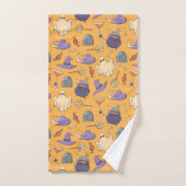 Gespielte Halloween-Geister und Hexen-Muster Badhandtuch Set (Handtuch)