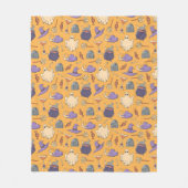 Gespielte Halloween-Geister und Hexen-Muster Fleecedecke (Vorderseite)