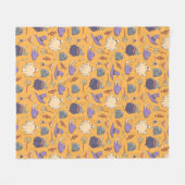 Gespielte Halloween-Geister und Hexen-Muster Fleecedecke (Vorderseite (Horizontal))