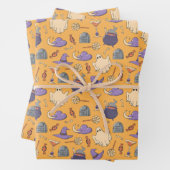 Gespielte Halloween-Geister und Hexen-Muster Geschenkpapier Set (Beispiel)