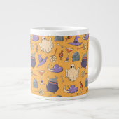 Gespielte Halloween-Geister und Hexen-Muster Jumbo-Tasse (Vorderseite Rechts)