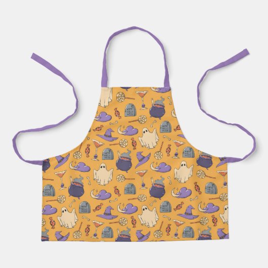 Gespielte Halloween-Geister und Hexen-Muster Schürze (Vorderseite)