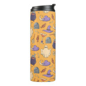 Gespielte Halloween-Geister und Hexen-Muster Thermosbecher (Nach links gedreht)