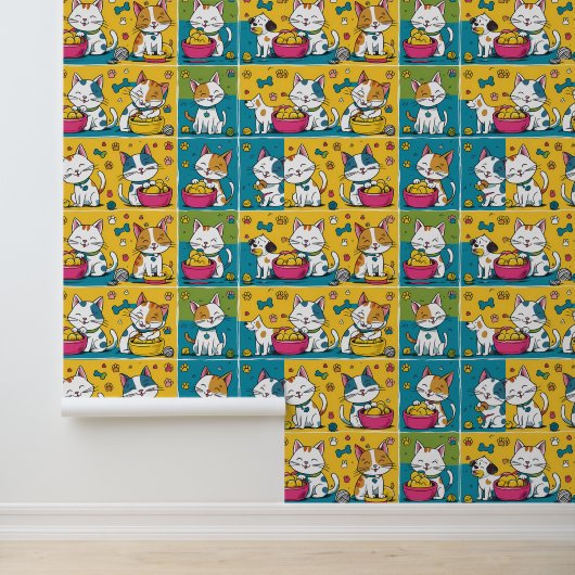 Gespielte Haustiere & Happy Hearts Peel and Stick Tapete (Anwendung)