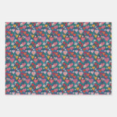 Gespielte Herzen floral Geschenkpapier Set (Vorderseite 3)
