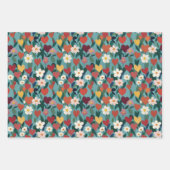 Gespielte Herzen floral Geschenkpapier Set (Vorderseite 2)