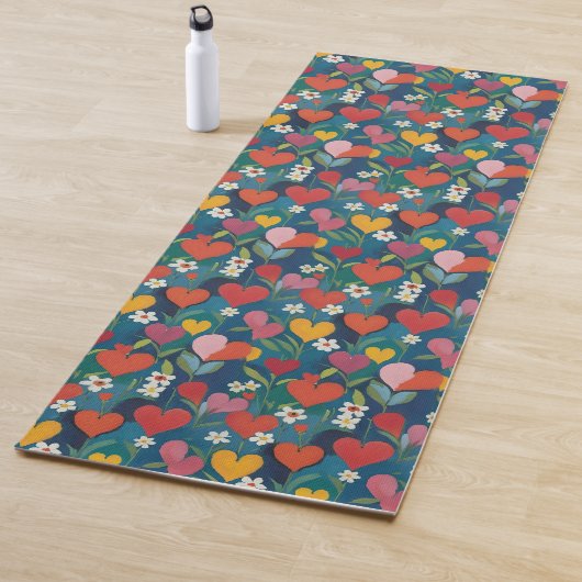 Gespielte Herzen floral Yogamatte (Beispiel)