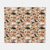 Gespielte Katzen im Hintergrund Fleecedecke (Vorderseite (Horizontal))