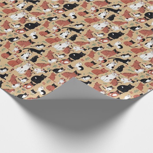Gespielte Katzen im Hintergrund Geschenkpapier (Ecke)