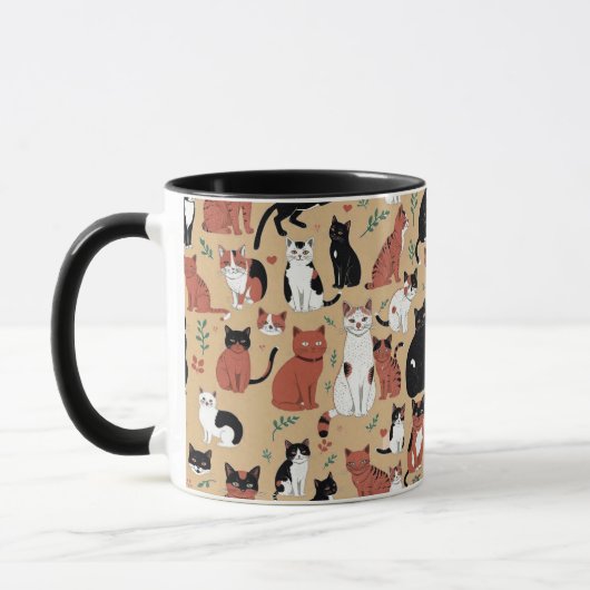 Gespielte Katzen im Hintergrund Tasse (Links)