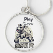 Gespielte Paws: Die fröhliche Jase des hellgrauen  Schlüsselanhänger (Vorne)