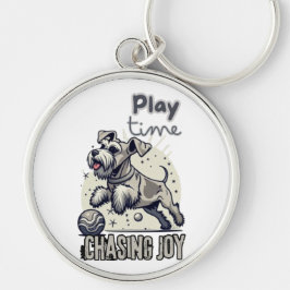 Gespielte Paws: Die fröhliche Jase des hellgrauen  Schlüsselanhänger