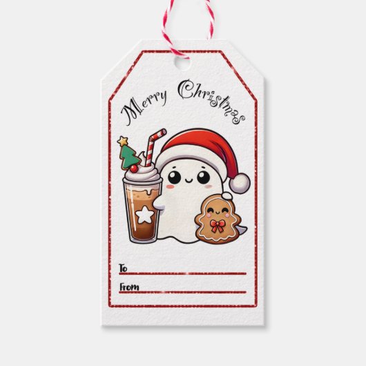 Gespielte Weihnachtsmarken Geschenkanhänger (Vorderseite)