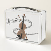 Gespieltes Musikteam und Zeichnend Geige | Initial Metall Brotdose (Rückseite)