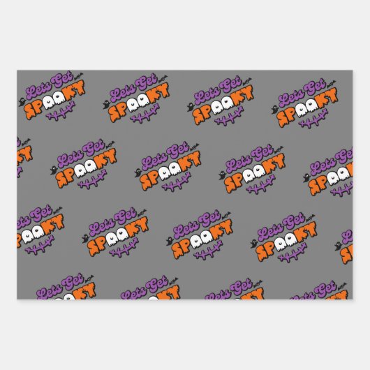 Gespitzte Halloween-Gemälde Lasst uns verwöhnt wer Geschenkpapier Set (Vorderseite 3)