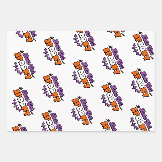 Gespitzte Halloween-Gemälde Lasst uns verwöhnt wer Geschenkpapier Set (Vorderseite 2)