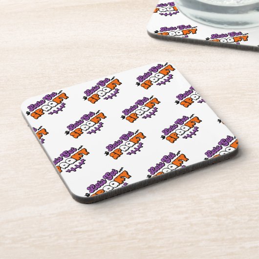 Gespitzte Halloween-Gemälde Lasst uns verwöhnt wer Getränkeuntersetzer (Linke Seite)