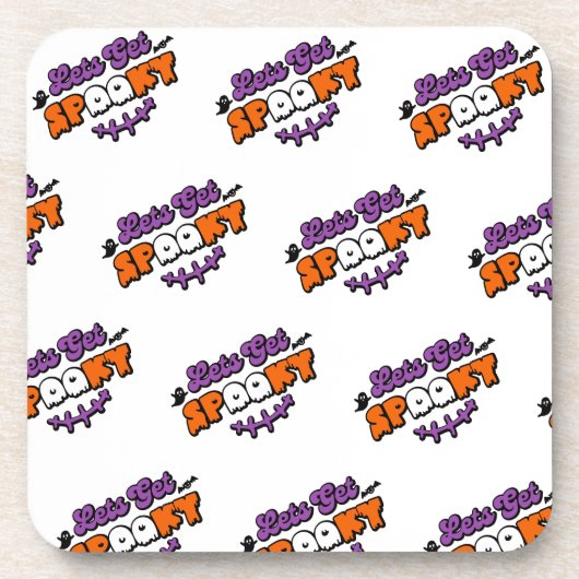 Gespitzte Halloween-Gemälde Lasst uns verwöhnt wer Getränkeuntersetzer (Vorderseite)