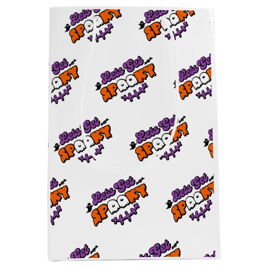 Gespitzte Halloween-Gemälde Lasst uns verwöhnt wer Mittlere Geschenktüte (Vorderseite)