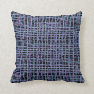 Gesponnene blaue lila grafische Leinwand Kissen