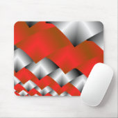 Gesponnene silberne und rote Fraktal-Kunst Mousepad (Mit Mouse)