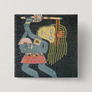 Gesponnener Wolletänzer mit Taktstock, Paracas Button