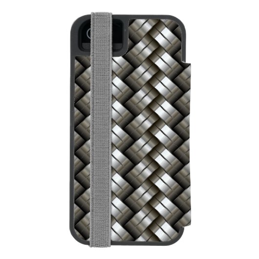 Gesponnenes Metallmuster Incipio iPhone Geldbeutel-Hülle (Folio Rückseite)