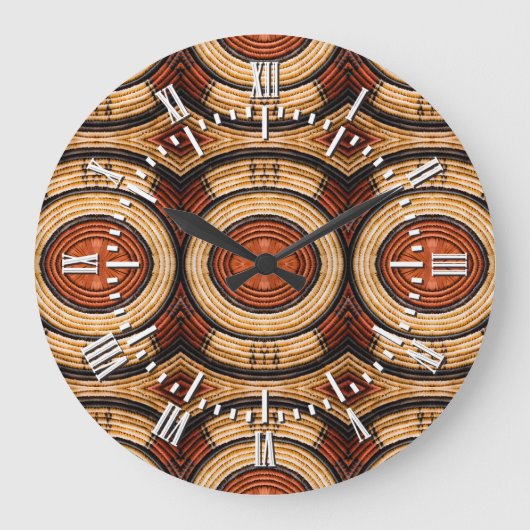 Gesponnenes Trivet Muster Große Wanduhr (Vorderseite)