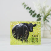 Gespräch mit dem Hintern - Angus Kuh Postkarte (Stehend Vorderseite)