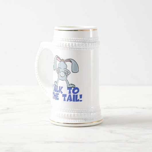 Gespräch mit dem Schwanz Bunny Rabbit Bierglas (Vorderseite Links)