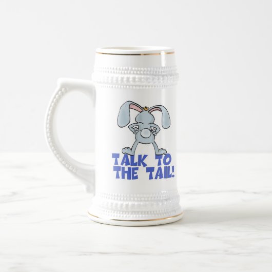 Gespräch mit dem Schwanz Bunny Rabbit Bierglas (Links)