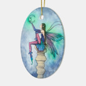 Gespräch mit der Mond Fairy Fantasy Art Keramik Ornament (Links)