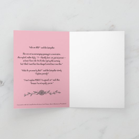 Gespräch mit einer Raupe Karte (Innenseite)