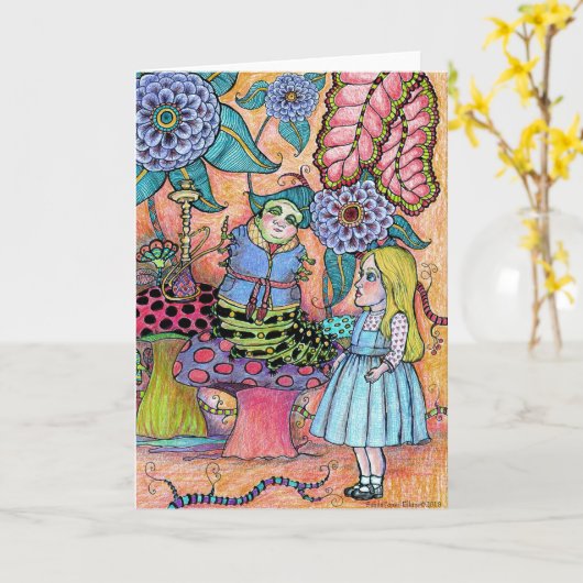 Gespräch mit einer Raupe Karte (Gelbe Blume)