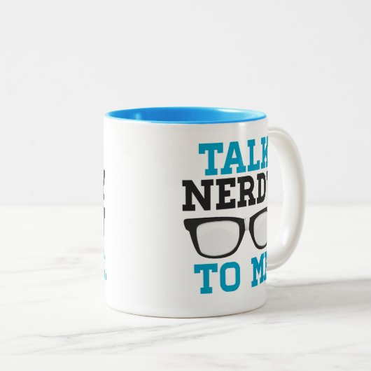 Gespräch Nerdy zu mir lustige Schauspiele Zweifarbige Tasse (VorderseiteRechts)