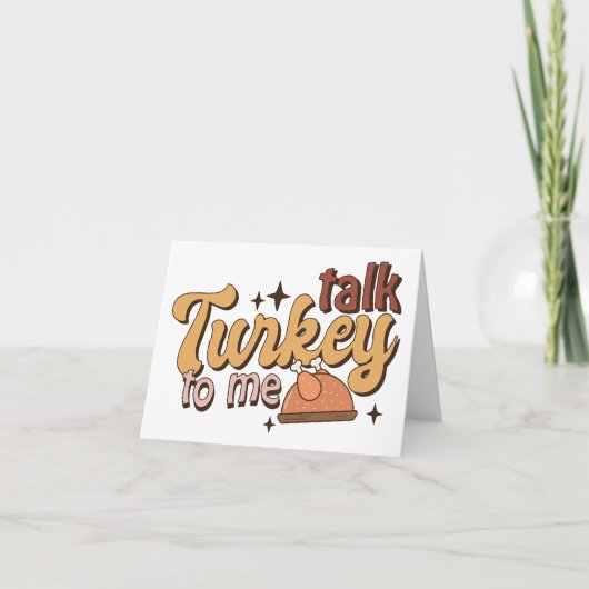Gespräch Türkei mit mir Funny Retro Erntedank Karte (Vorderseite)