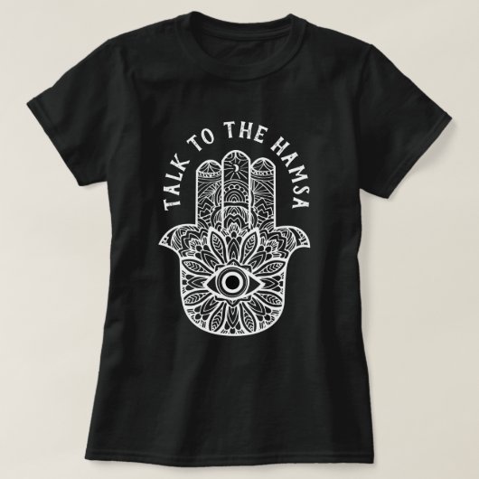 Gespräch zum Hamsa Yoga-Shirt T-Shirt (Design vorne)