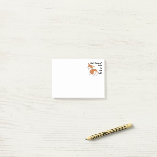 Gespräch zum Schwanz-WaliserCorgi Post-it Klebezettel (Auf Schreibtisch)