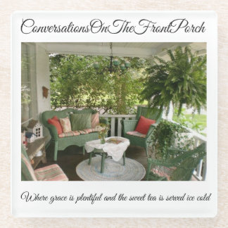 Gespräche auf der Eingangsterrasse Glasuntersetzer