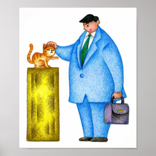 Gespräche mit Katzen. Entspannende Fahrt. Poster