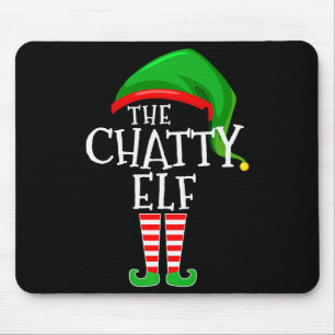 Gesprächige Elf-Familien-Matching-Gruppe Weihnacht Mousepad
