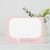 Gesprächs-Blase danken Ihnen Anmerkungen Dankeskarte (Stehend Vorderseite)