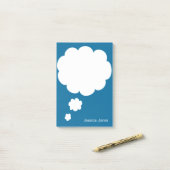 Gesprächs-Blase gerundete personalisierte blaue Post-it Klebezettel (Auf Schreibtisch)