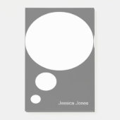 Gesprächs-Blase gerundete personalisierte graue Post-it Klebezettel (Vorderseite)