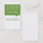 Gesprächs-Blasen-Grün Visitenkarte (Vorne/Hinten)