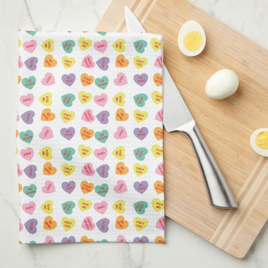 Gesprächs-Süßigkeits-Herz-Geschirrtuch Handtuch (Viertel Falte)