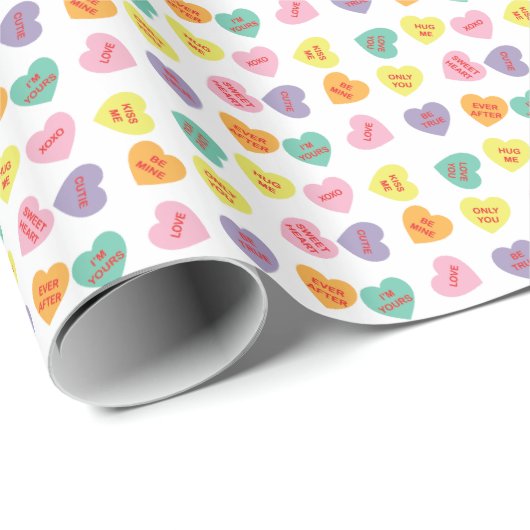 Gesprächs-Süßigkeits-Herz-Packpapier Geschenkpapier (Rolleneckpunkt)