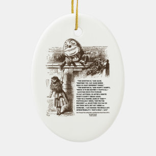 Gesprächs-Zitat Märchenland-Alices Humpty Dumpty Keramikornament