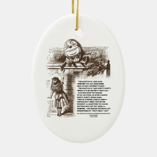 Gesprächs-Zitat Märchenland-Alices Humpty Dumpty Keramikornament (Hinten)