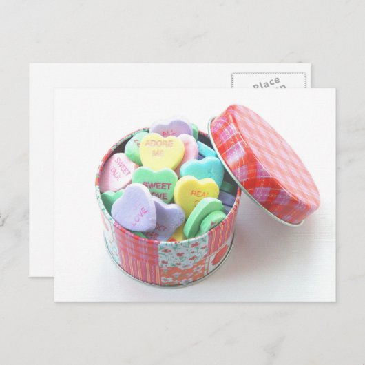 Gesprächsherzen Postkarte (Vorne/Hinten)